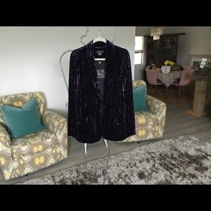 Royal purple velvet blazer